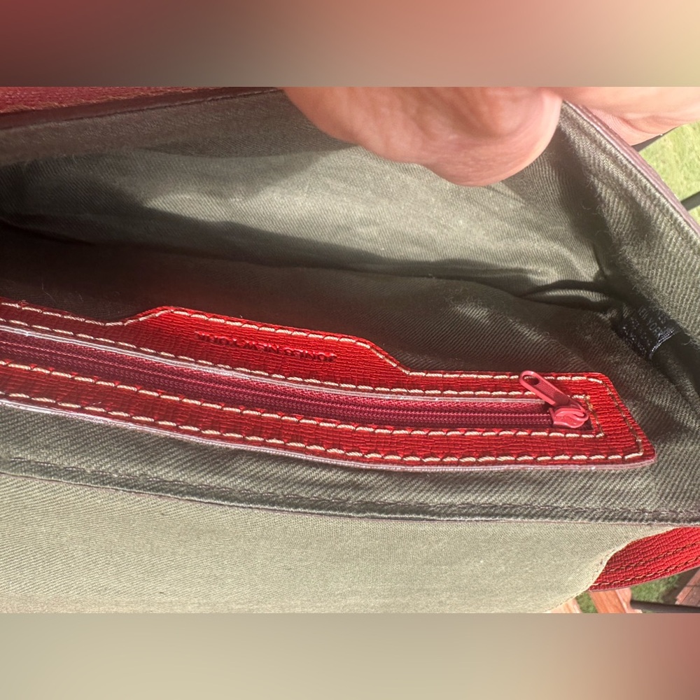 Jones New York Red Faux Leather Shoulder Purse w/Gold Accents - Picture 7 of 10